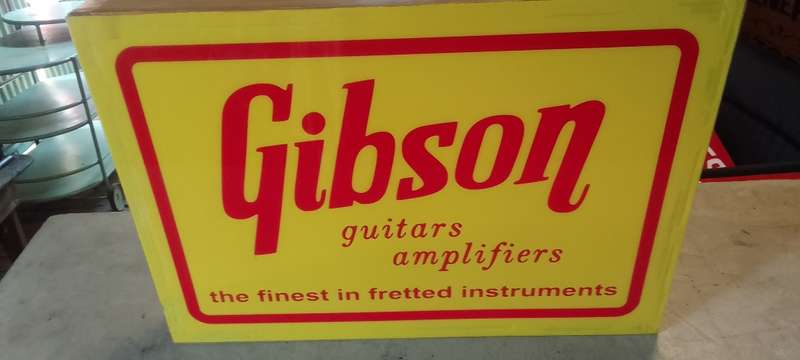 gibson guitars advertising sign